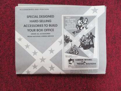 THE REBEL ROUSERS UNCUT PRESS BOOK FOLDED JACK NICHOLSON CAMERON MITCHELL 1970 Rendezvous Cinema Movie posters