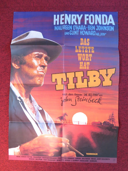 THE RED PONY TV MOVIE GERMAN A1 POSTER FOLDED HENRY FONDA MARGARET O'HARA 1975 Rendezvous Cinema Movie posters