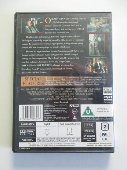 THE REMAINS OF THE DAY (DVD) ANTHONY HOPKINS EMMA THOMPSON 1993 REGION 2 Movie posters
