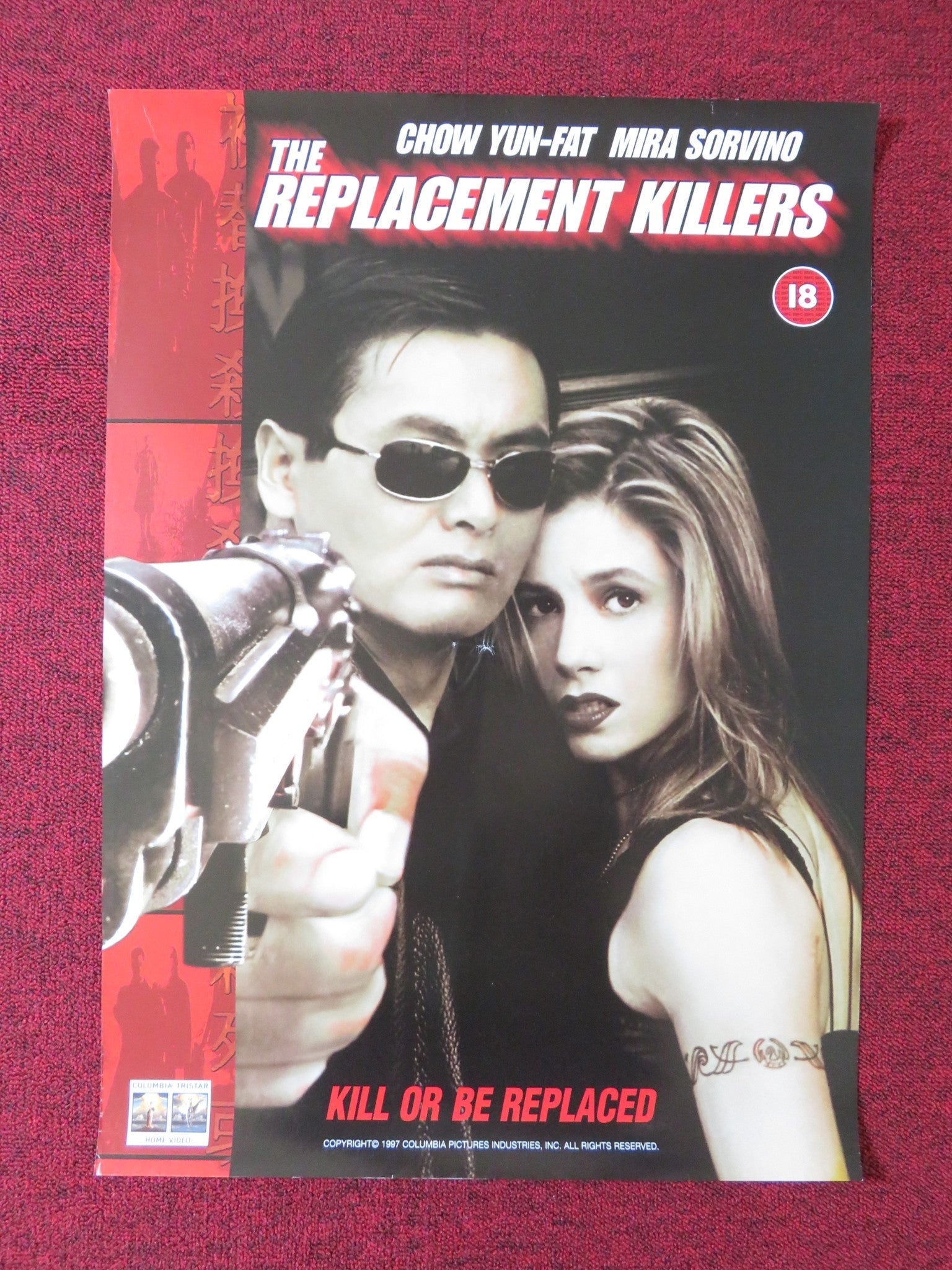 THE REPLACEMENT KILLERS VHS VIDEO POSTER CHOW YUN - FAT MIRA SORVINO 1997 Rendezvous Cinema Movie posters