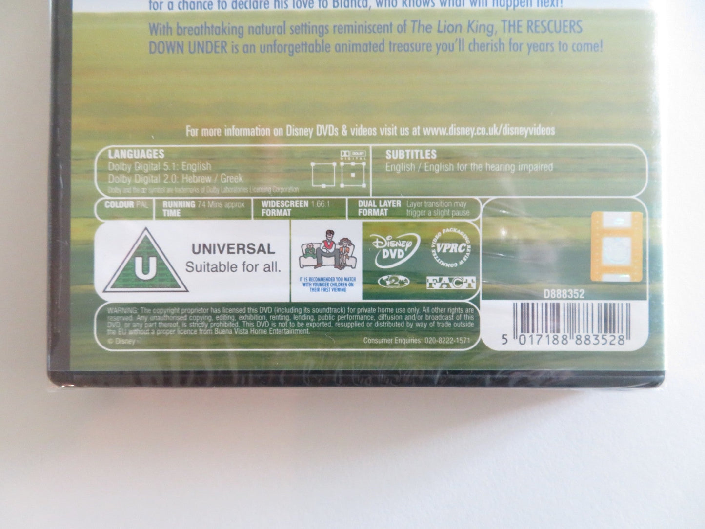 THE RESCUERS DOWN UNDER (DVD) DISNEY BOB NEWHART EVA GABOR 1990 REGION 2 Rendezvous Cinema Movie posters