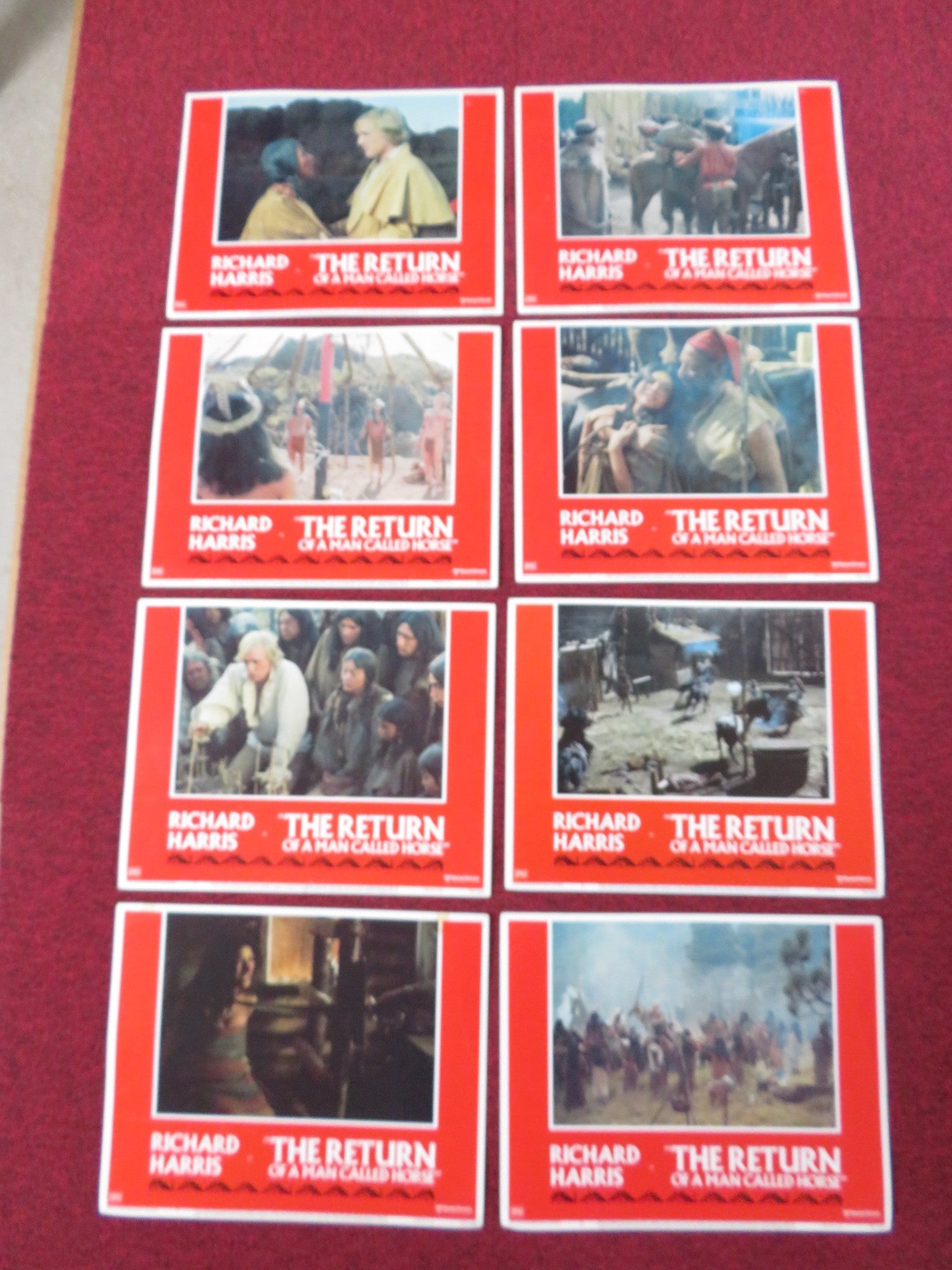 THE RETURN OF A MAN CALLED HORSE US LOBBY CARD FULL SET RICHARD HARRIS 1976 Rendezvous Cinema Movie posters