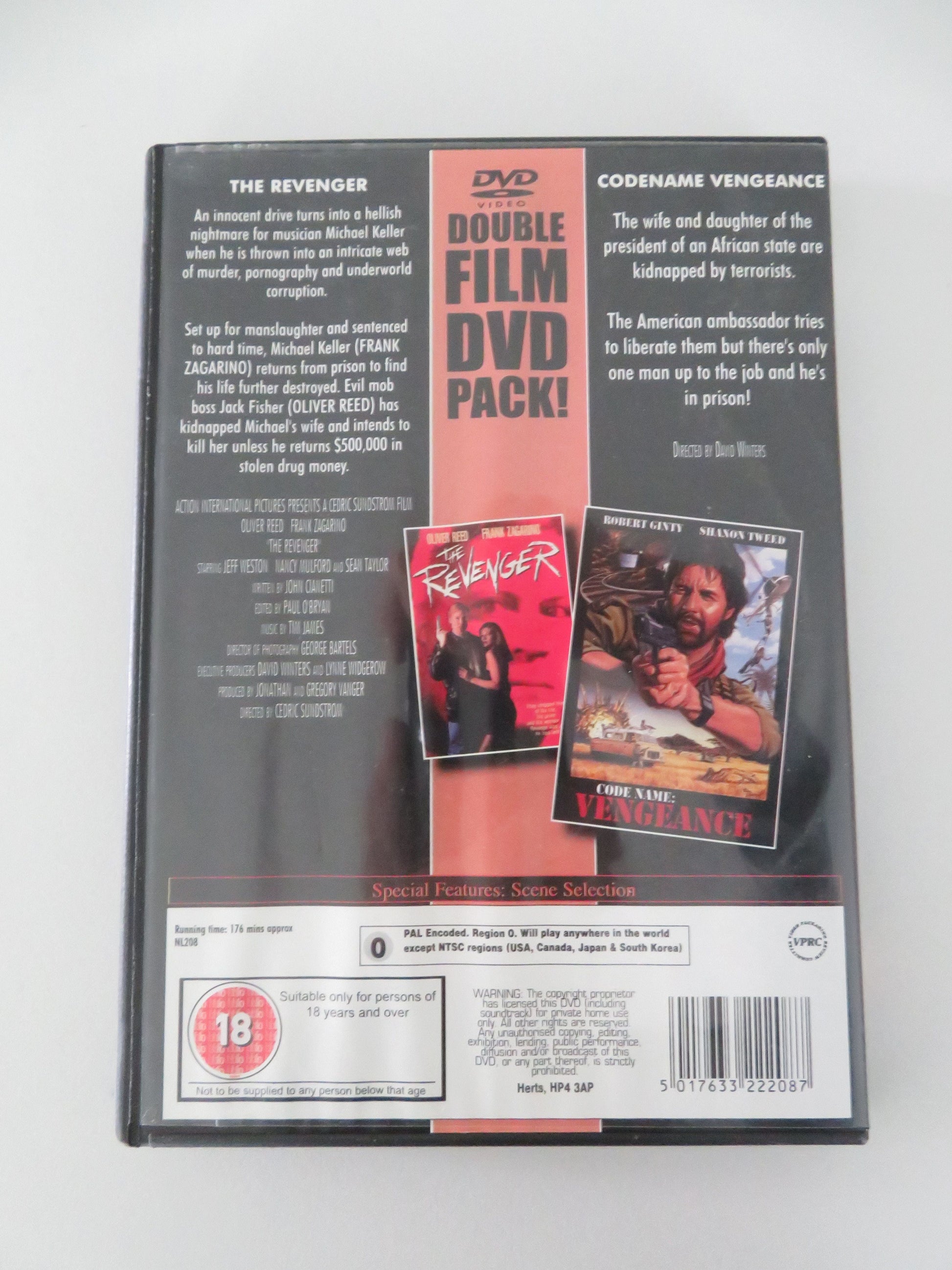 The Revenger + Codename Vengeance (DVD) Oliver Reed Frank Zagarino 1990 Region 0 Movie posters