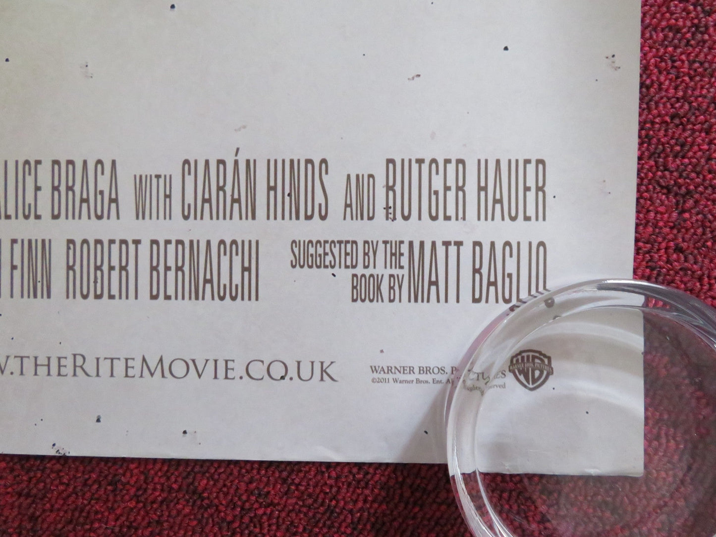 THE RITE UK QUAD ROLLED POSTER ANTHONY HOPKINS RUTGER HAUER 2011 Rendezvous Cinema Movie posters