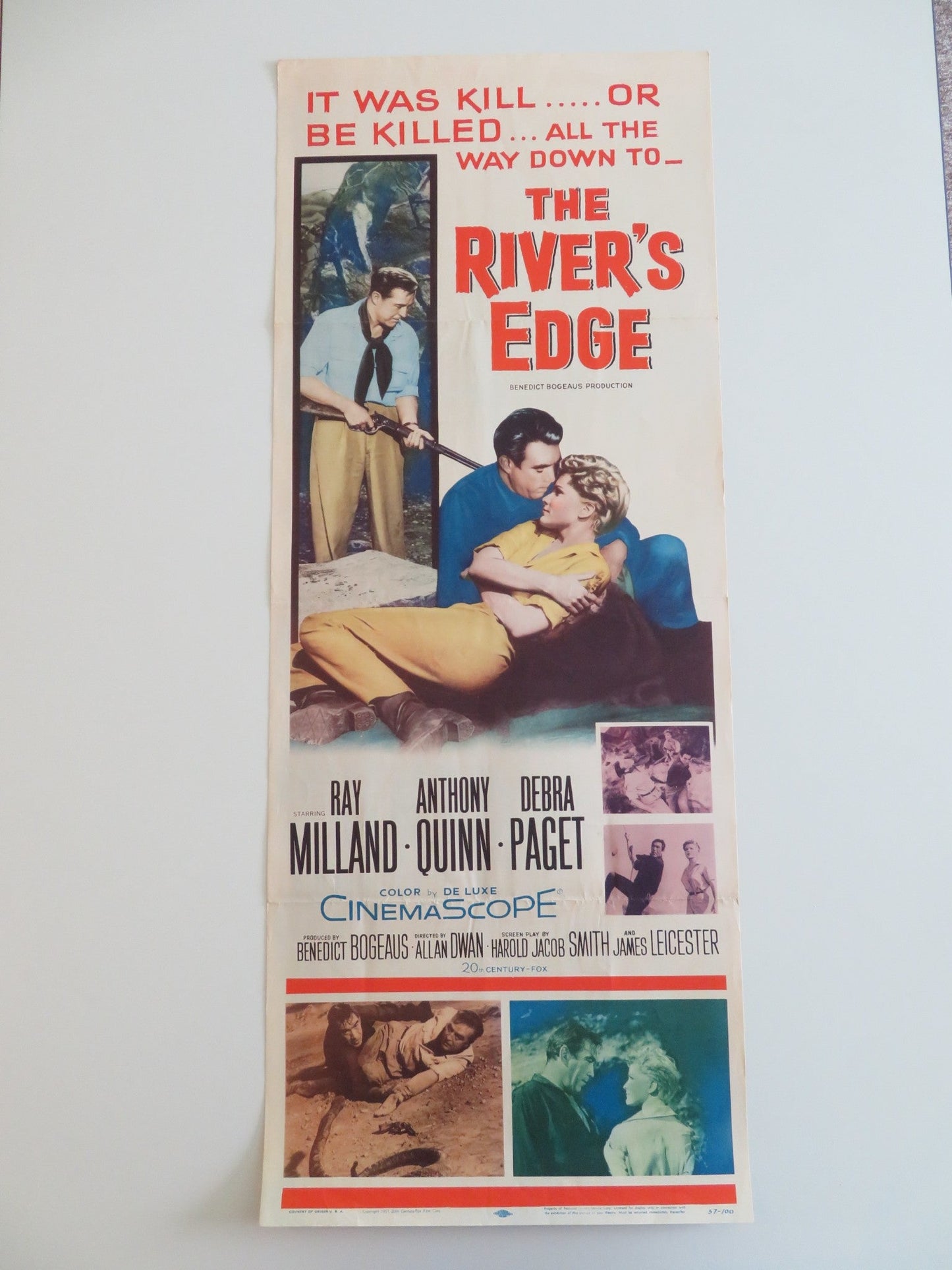 THE RIVER'S EDGE US INSERT POSTER RAY MILLAND ANTHONY QUINN 1957 Rendezvous Cinema Movie posters