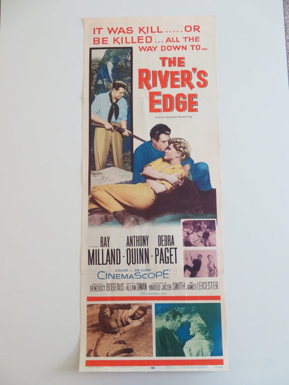 THE RIVER'S EDGE US INSERT POSTER RAY MILLAND ANTHONY QUINN 1957 Rendezvous Cinema Movie posters