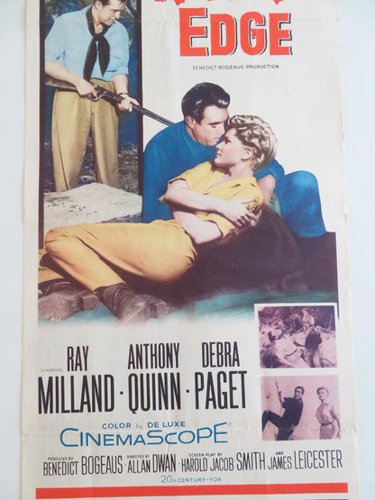 THE RIVER'S EDGE US INSERT POSTER RAY MILLAND ANTHONY QUINN 1957 Rendezvous Cinema Movie posters