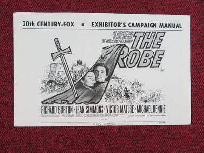 THE ROBE UNCUT PRESS BOOK FOLDED RICHARD BURTON JEAN SIMMONS R1963 Rendezvous Cinema Movie posters