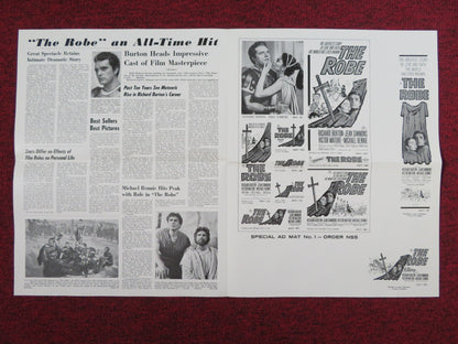 THE ROBE UNCUT PRESS BOOK FOLDED RICHARD BURTON JEAN SIMMONS R1963 Rendezvous Cinema Movie posters