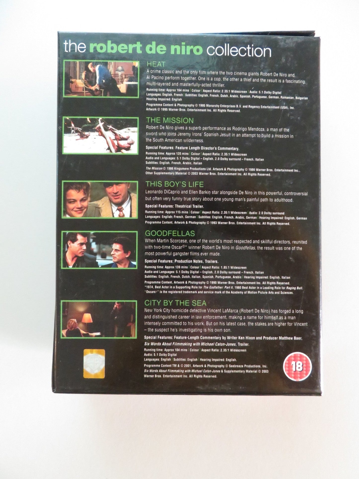 THE ROBERT DE NIRO COLLECTION (DVD BOXSET) ROBERT DE NIRO AL PACINO REGION 2 Movie posters