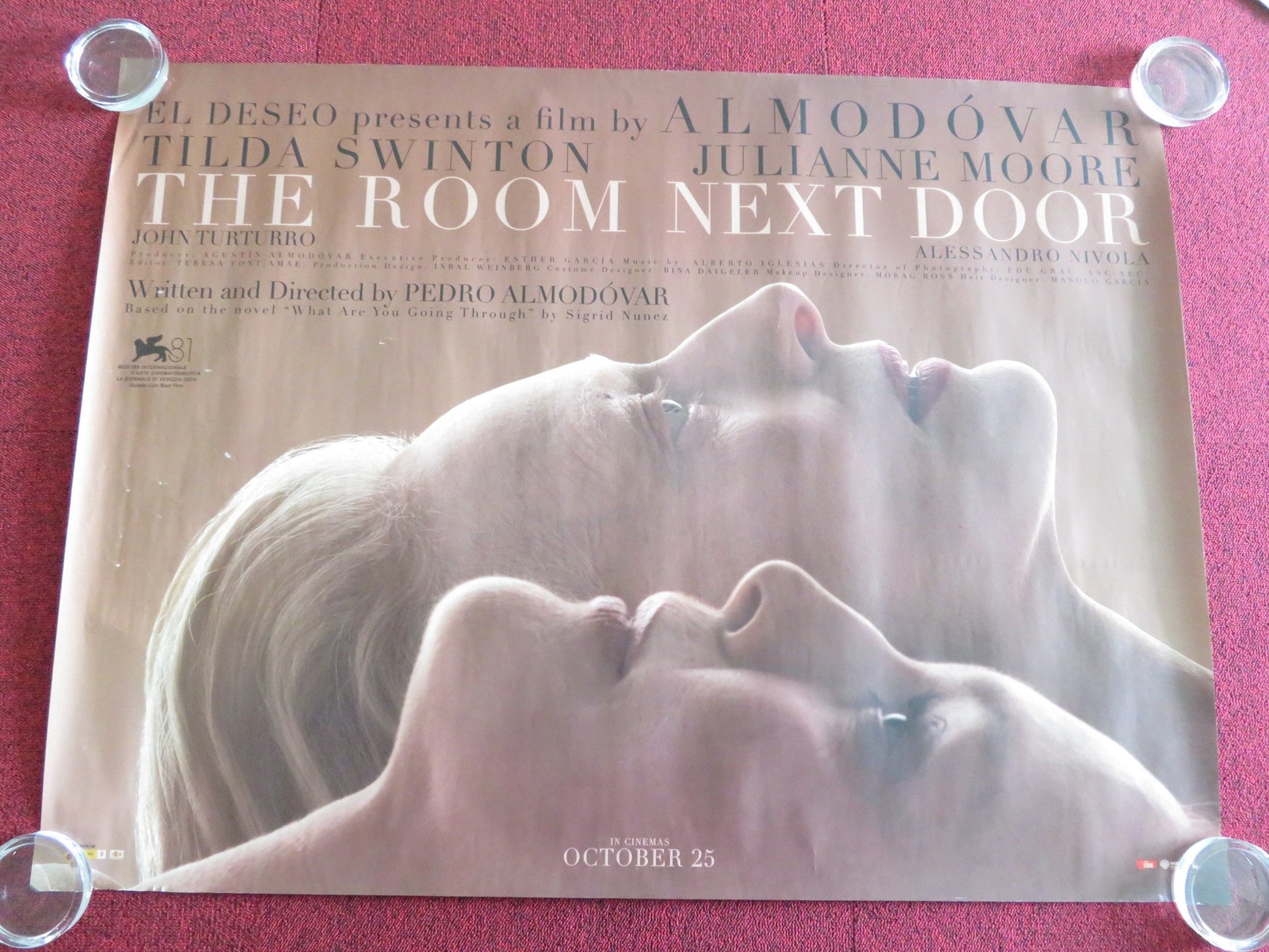 THE ROOM NEXT DOOR UK QUAD ROLLED POSTER JULIANNE MOORE TILDA SWINTON 2024 Rendezvous Cinema Movie posters