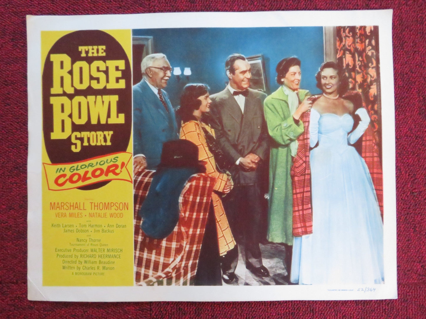 THE ROSE BOWL STORY US LOBBY CARD FULL SET MARSHALL THOMPSON VERA MILES 1952 Rendezvous Cinema Movie posters