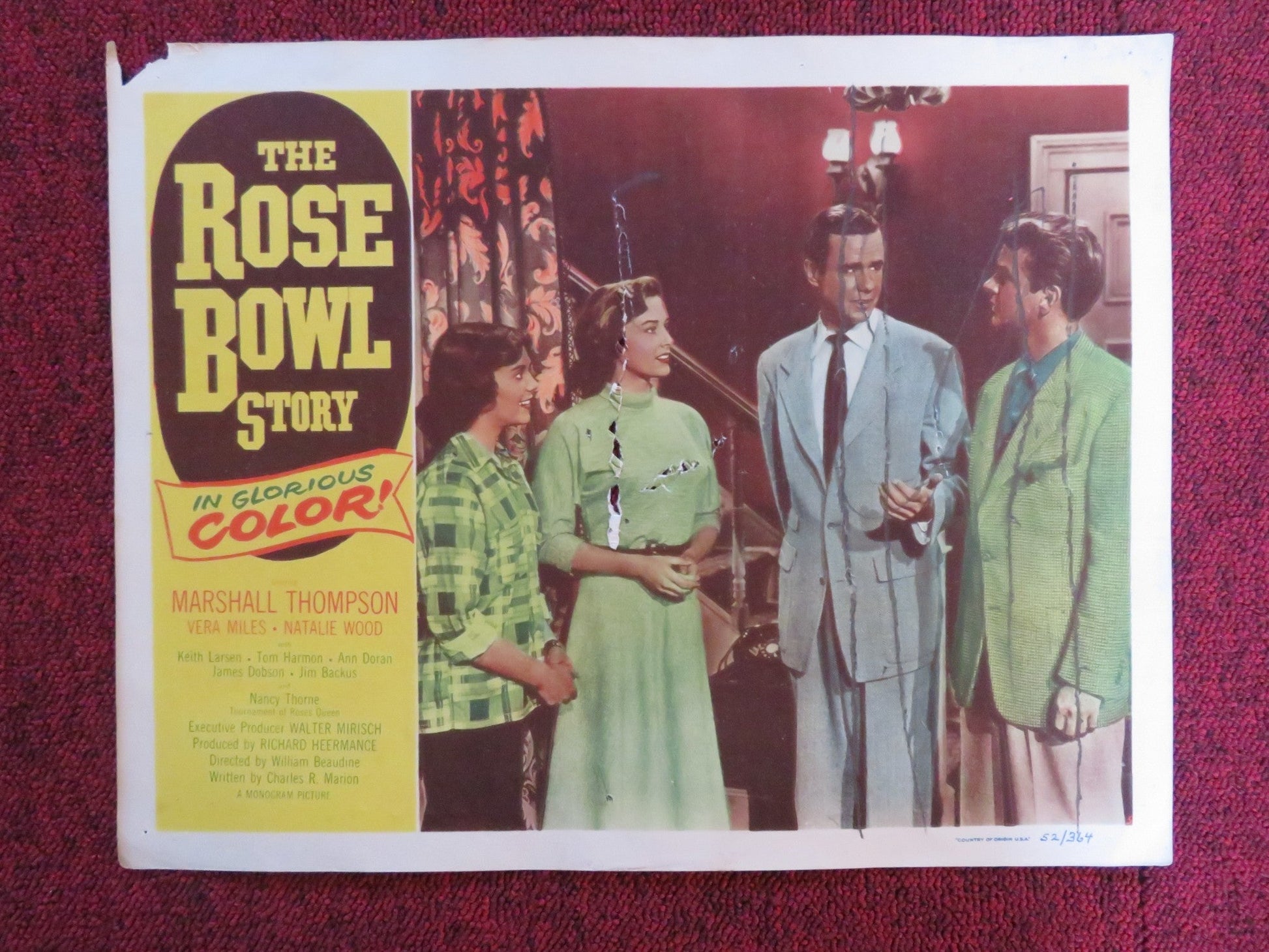 THE ROSE BOWL STORY US LOBBY CARD FULL SET MARSHALL THOMPSON VERA MILES 1952 Rendezvous Cinema Movie posters