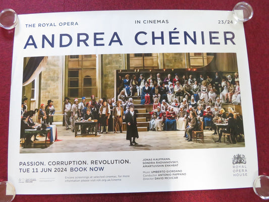 THE ROYAL OPERA HOUSE: ANDREA CHENIER 23/24 UK QUAD ROLLED POSTER KAUFMANN 2024 Rendezvous Cinema Movie posters