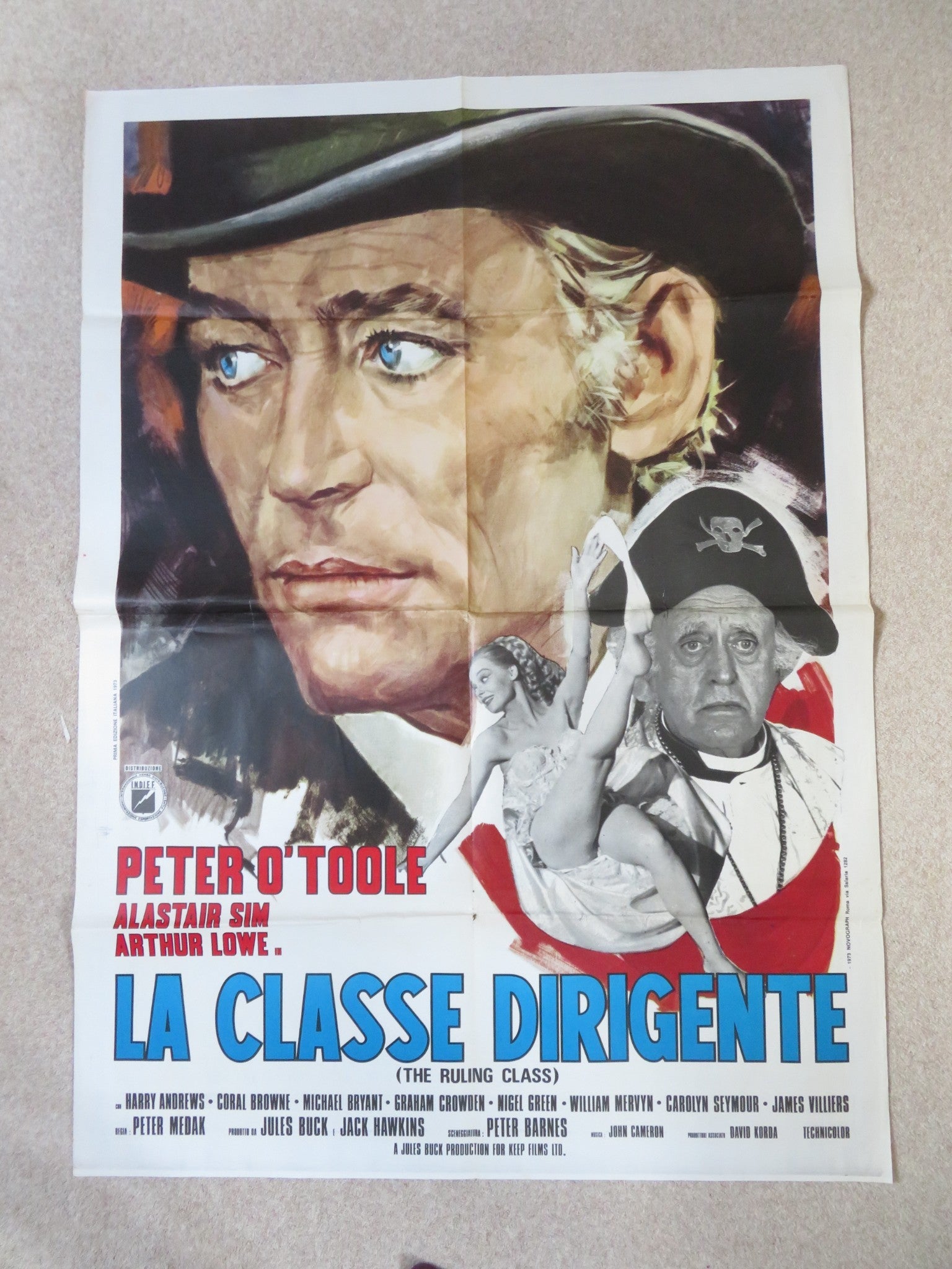THE RULING CLASS ITALIAN 2 FOGLIO POSTER PETER O' TOOLE HARRY ANDREWS 1972 Rendezvous Cinema Movie posters