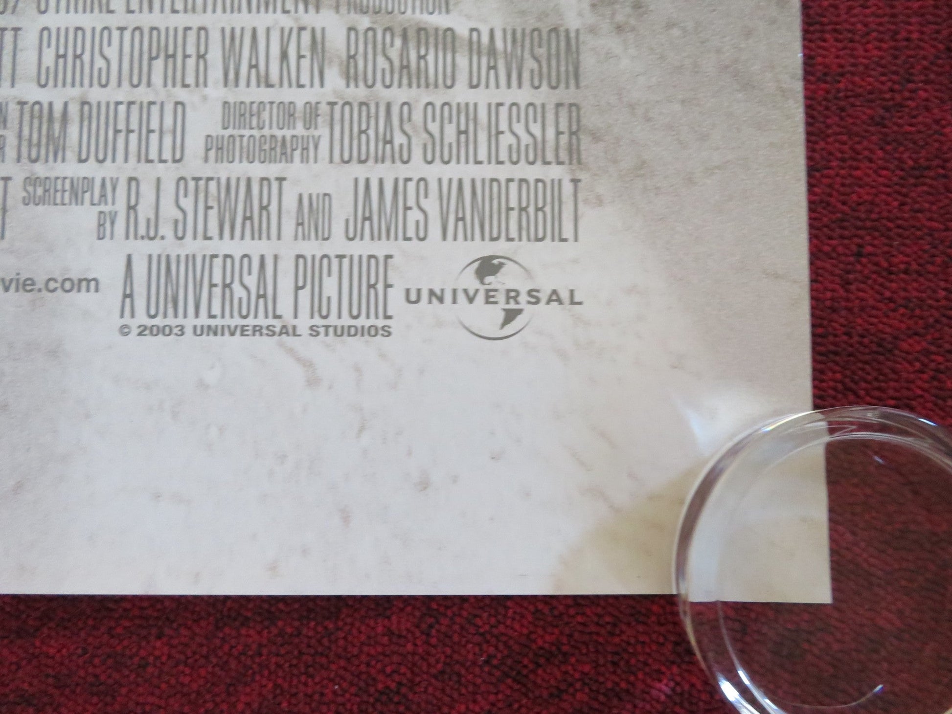 THE RUNDOWN US ONE SHEET ROLLED POSTER DWAYNE JOHNSON CHRISTOPHER WALKEN 2003 Rendezvous Cinema Movie posters
