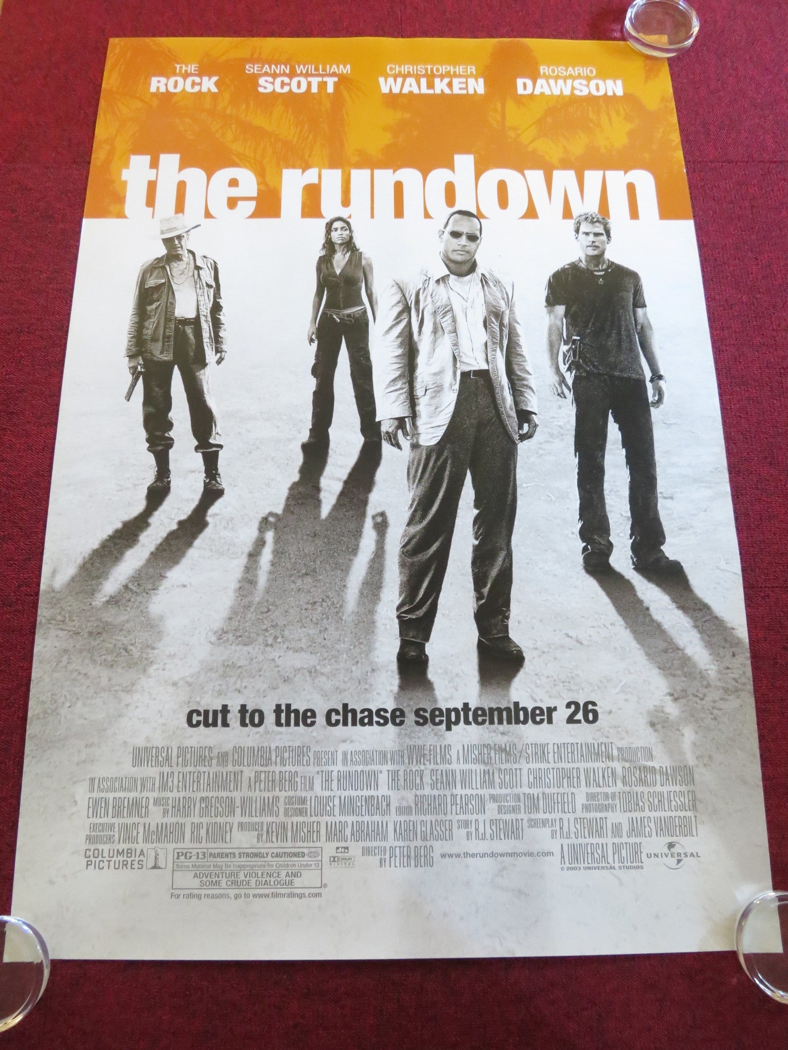 THE RUNDOWN US ONE SHEET ROLLED POSTER DWAYNE JOHNSON CHRISTOPHER WALKEN 2003 Rendezvous Cinema Movie posters