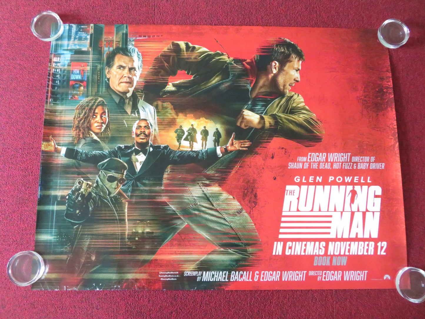 The Running Man - B UK Quad Rolled Poster Powell Brolin Stephen King 2025 Movie posters