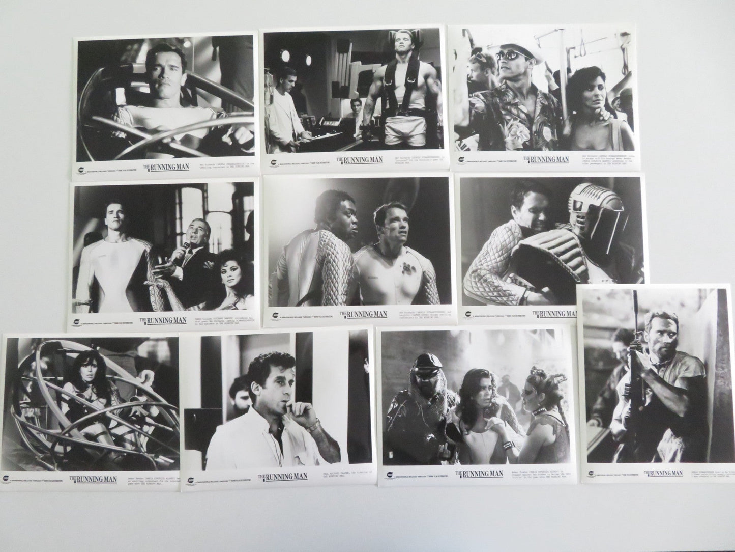 THE RUNNING MAN MOVIE STILL PHOTO LOT OF 10 ARNOLD SCHWARZENEGGER Y. KOTTO 1987 Movie posters