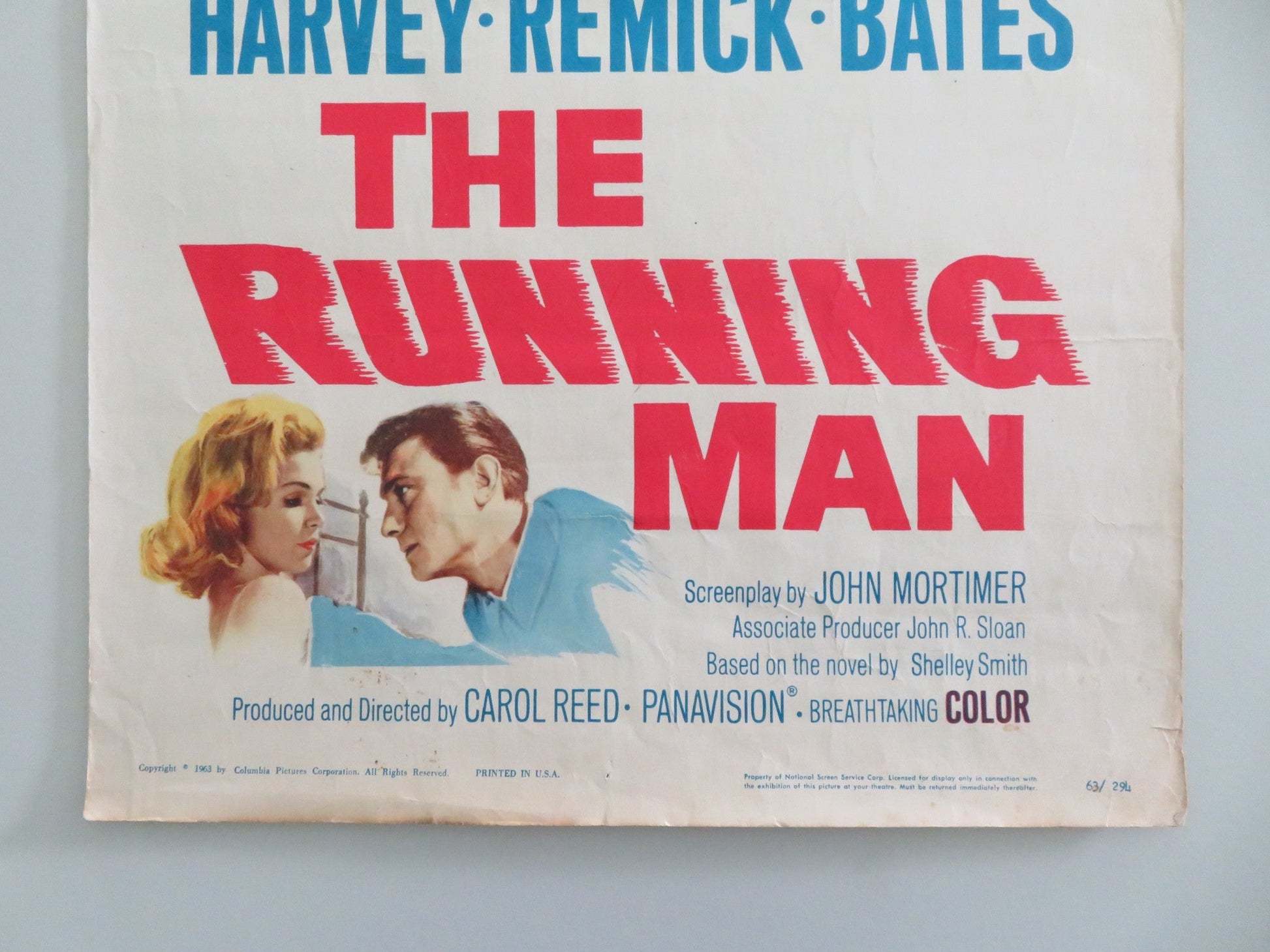 THE RUNNING MAN US INSERT POSTER LAURENCE HARVEY LEE REMICK ALAN BATES 1963 Movie posters
