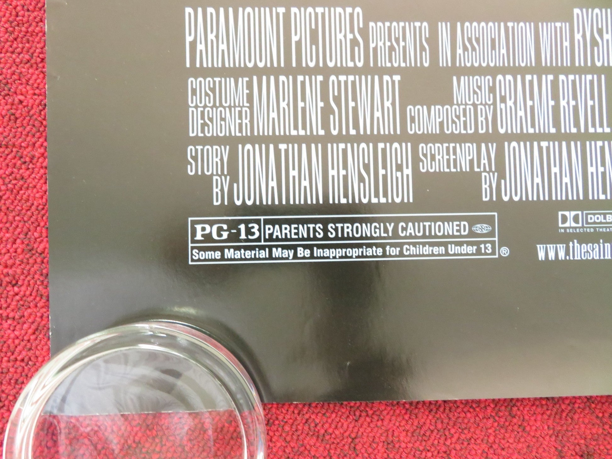 THE SAINT US ONE SHEET ROLLED POSTER VAL KILMER ELISABETH SHUE 1997 Movie posters