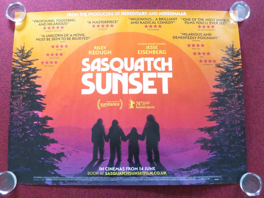 THE SASQUATCH SUNSET UK QUAD ROLLED POSTER JESSE EISENBERG RILEY KEOUGH 2024 Rendezvous Cinema Movie posters