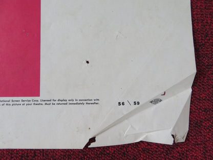 THE SCARLET HOUR FOLDED US ONE SHEET POSTER CAROL OHMART TOM TRYON 1956 Rendezvous Cinema Movie posters