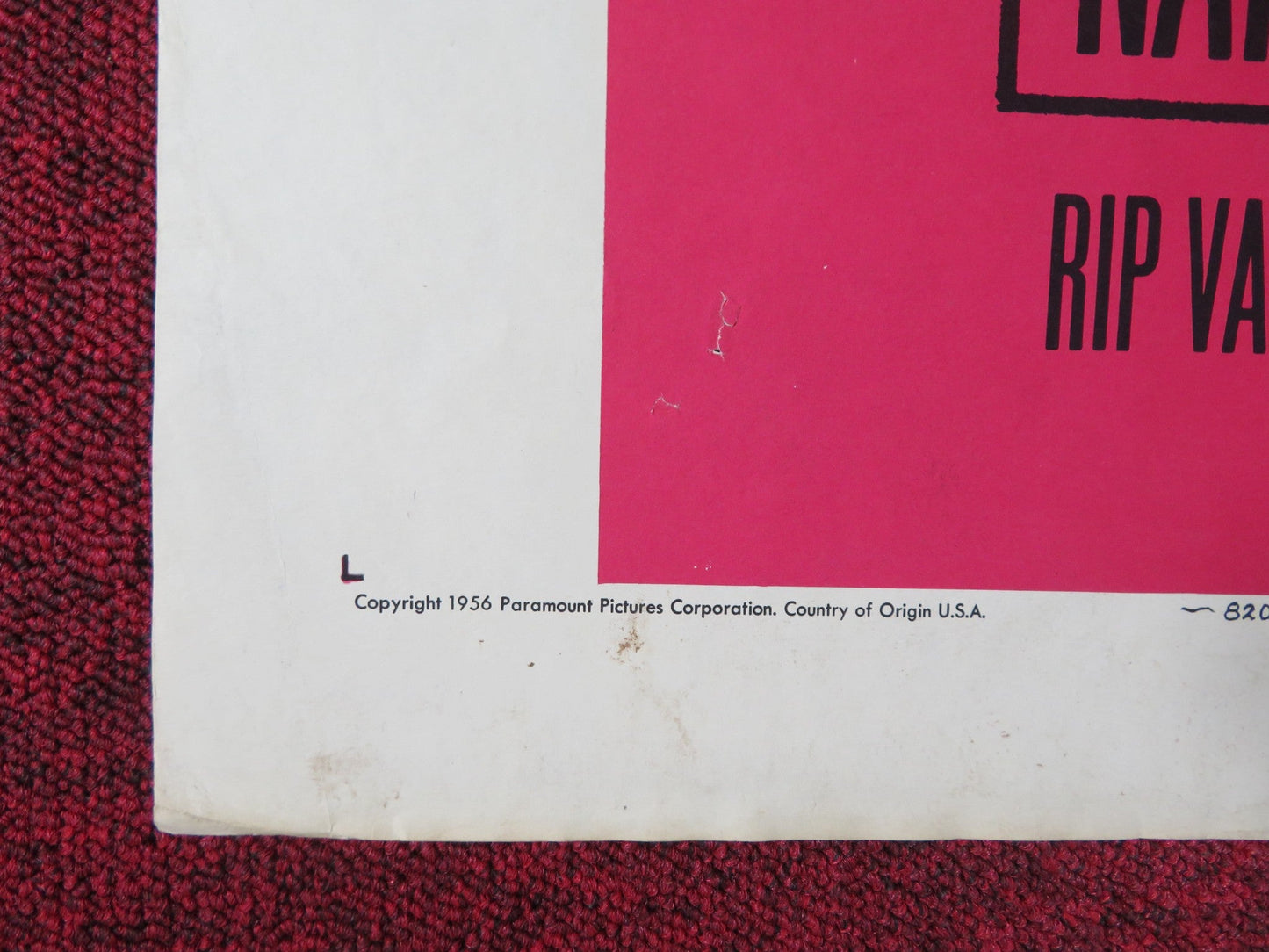 THE SCARLET HOUR FOLDED US ONE SHEET POSTER CAROL OHMART TOM TRYON 1956 Rendezvous Cinema Movie posters