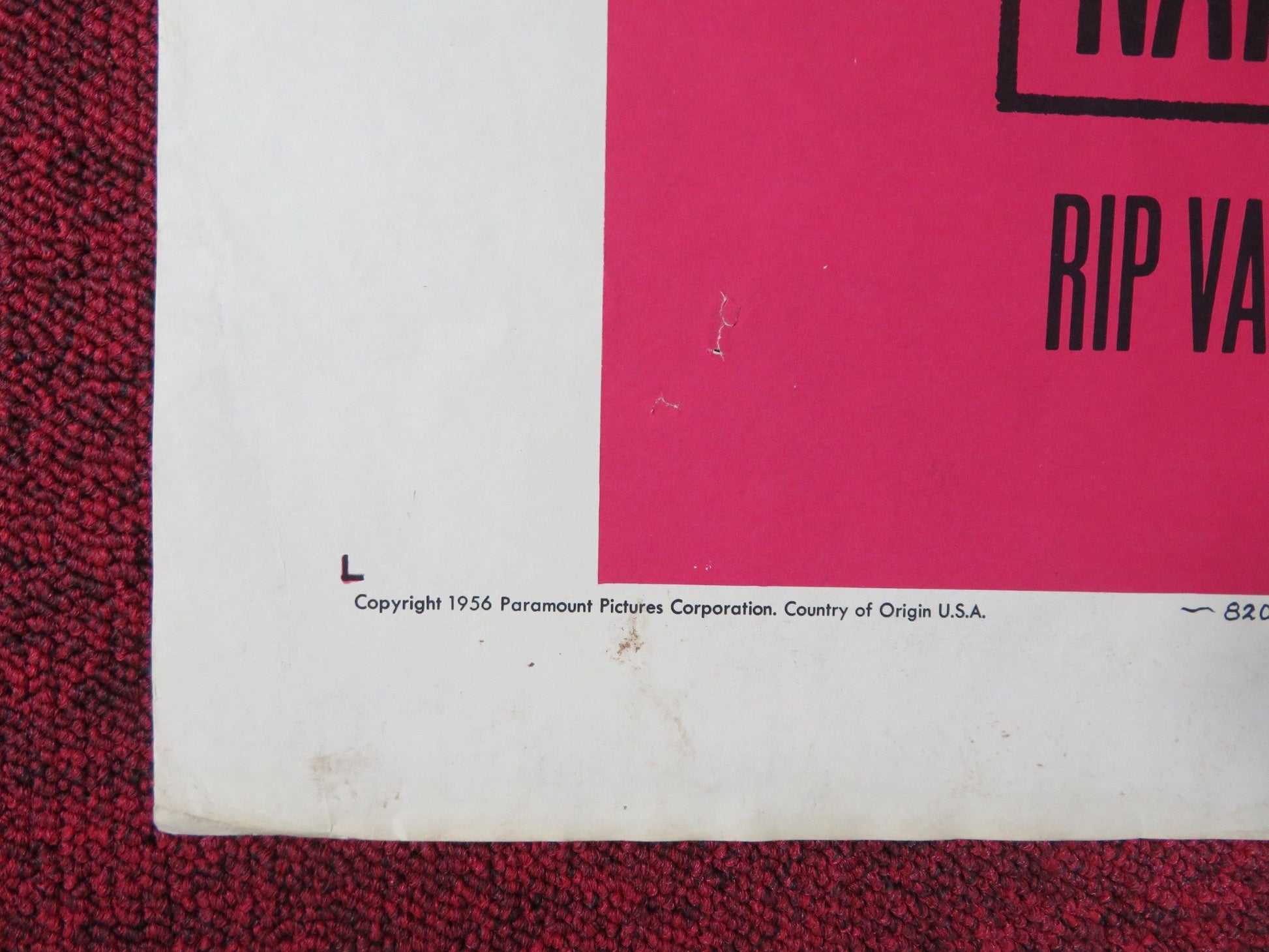 THE SCARLET HOUR FOLDED US ONE SHEET POSTER CAROL OHMART TOM TRYON 1956 Rendezvous Cinema Movie posters