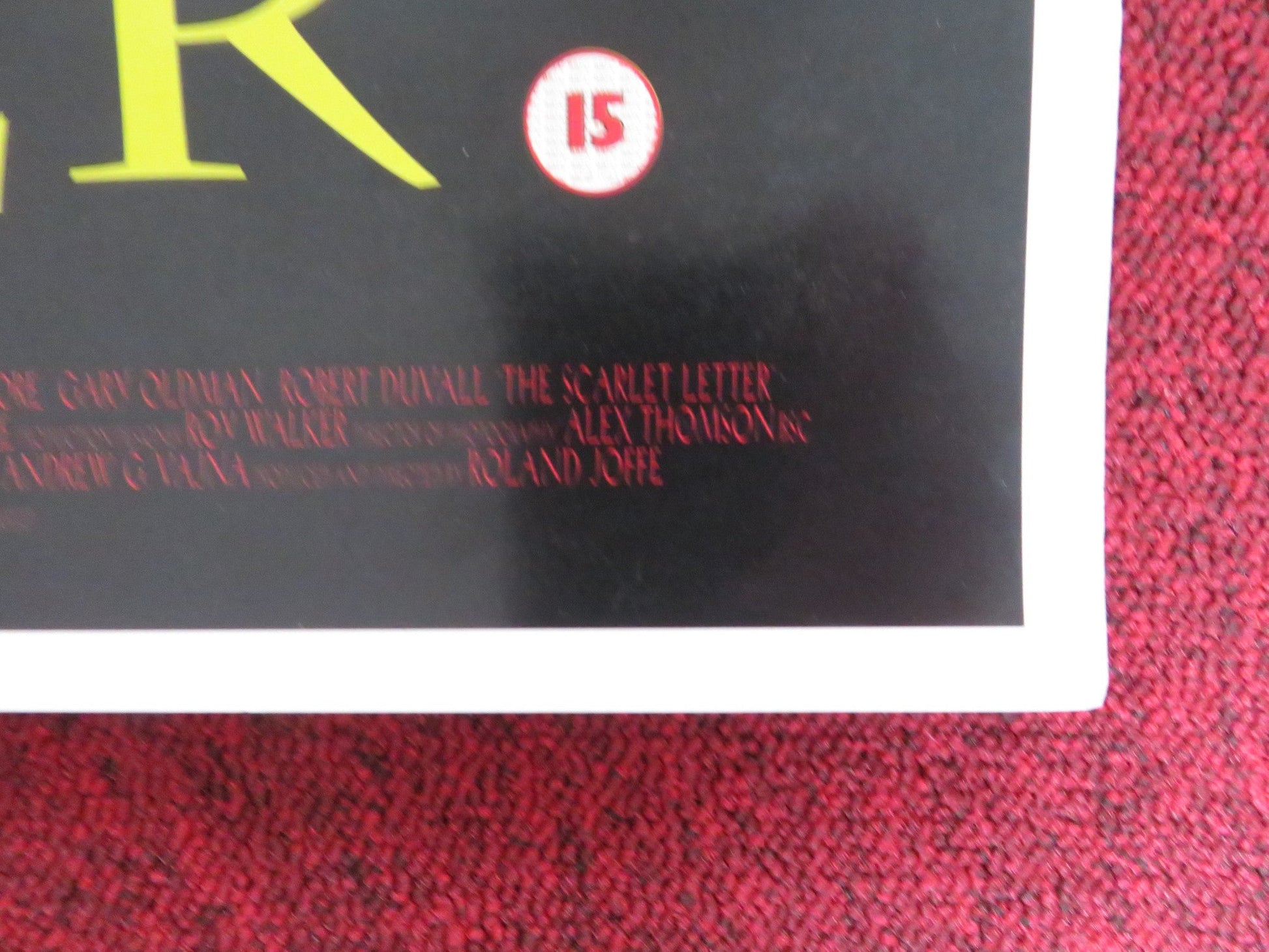 THE SCARLET LETTER VHS POSTER ROLLED DEMI MOORE GARY OLDMAN 1995 Rendezvous Cinema Movie posters