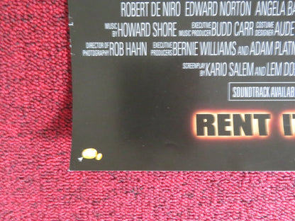 THE SCORE VHS POSTER POSTER ROBERT DE NIRO EDWARD NORTON 2001 Rendezvous Cinema Movie posters