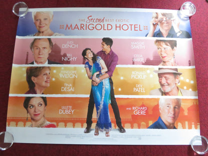 THE SECOND BEST EXOTIC MARIGOLD HOTEL - B UK QUAD ROLLED POSTER DEV PATEL 2015 Rendezvous Cinema Movie posters