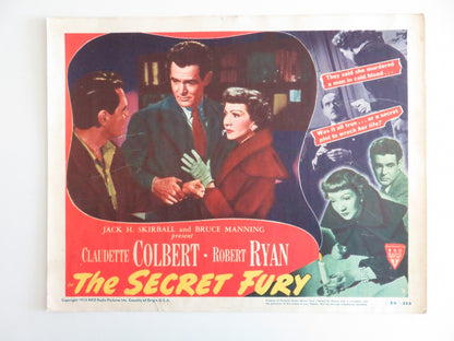 THE SECRET FURY - #3 LOBBY CARD CLAUDETTE COLBERT ROBERT RYAN 1950 Rendezvous Cinema Movie posters