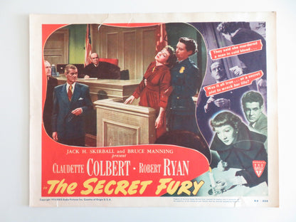 THE SECRET FURY - #4 LOBBY CARD CLAUDETTE COLBERT ROBERT RYAN 1950 Rendezvous Cinema Movie posters