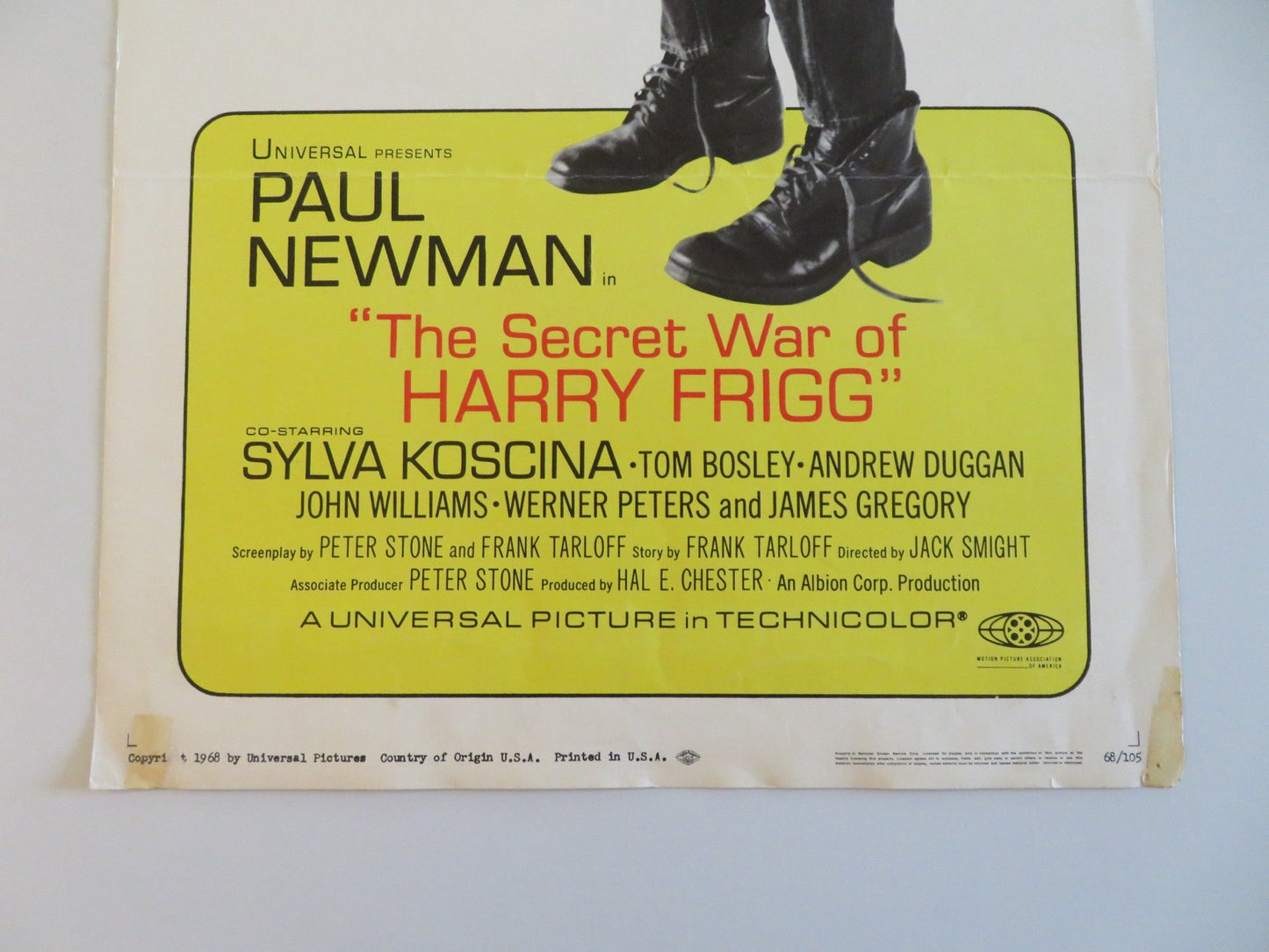 THE SECRET WAR OF HARRY FRIGG US INSERT POSTER PAUL NEWMAN SYLVA KOSCINA 1968 Rendezvous Cinema Movie posters