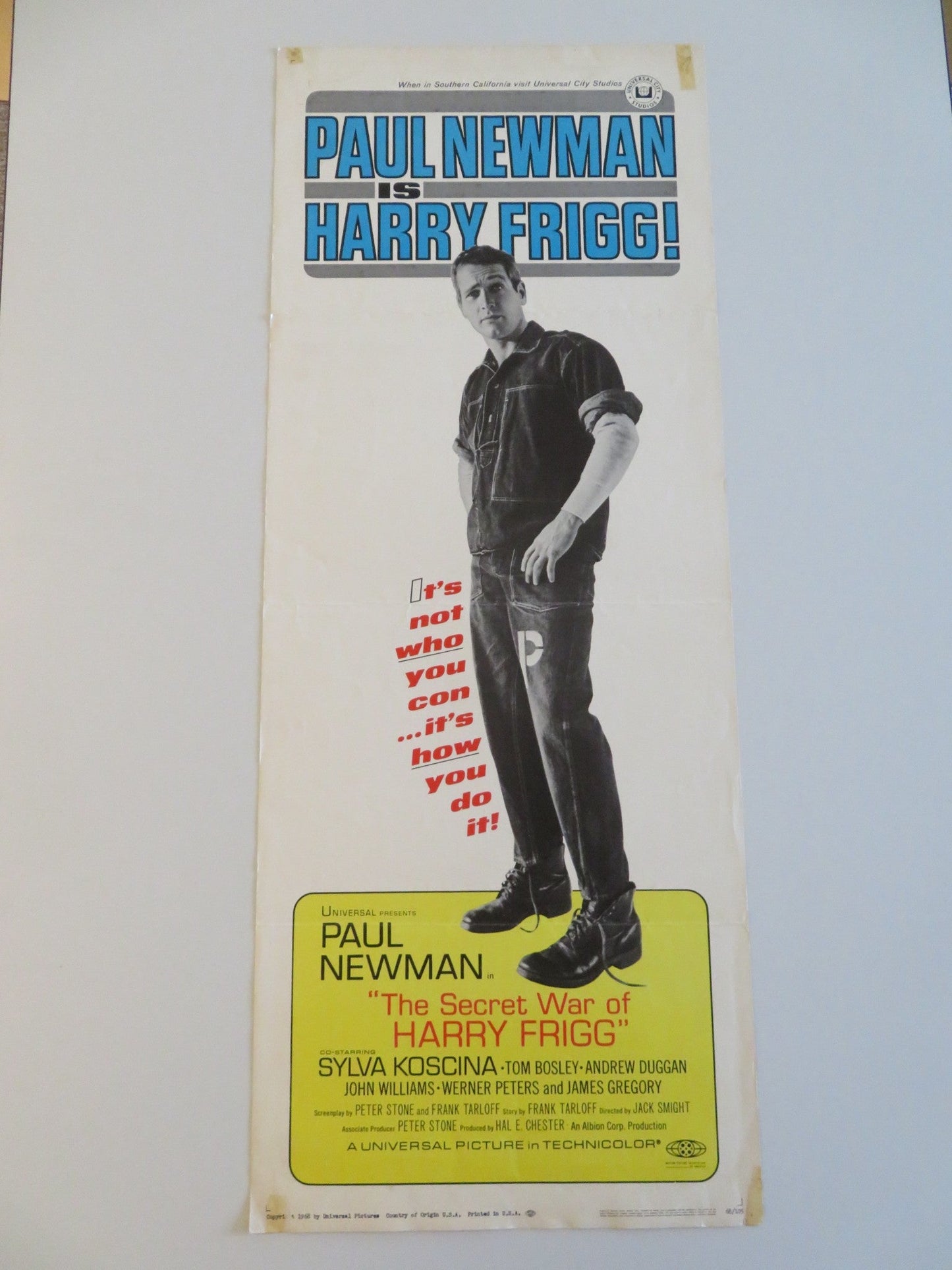 THE SECRET WAR OF HARRY FRIGG US INSERT POSTER PAUL NEWMAN SYLVA KOSCINA 1968 Rendezvous Cinema Movie posters