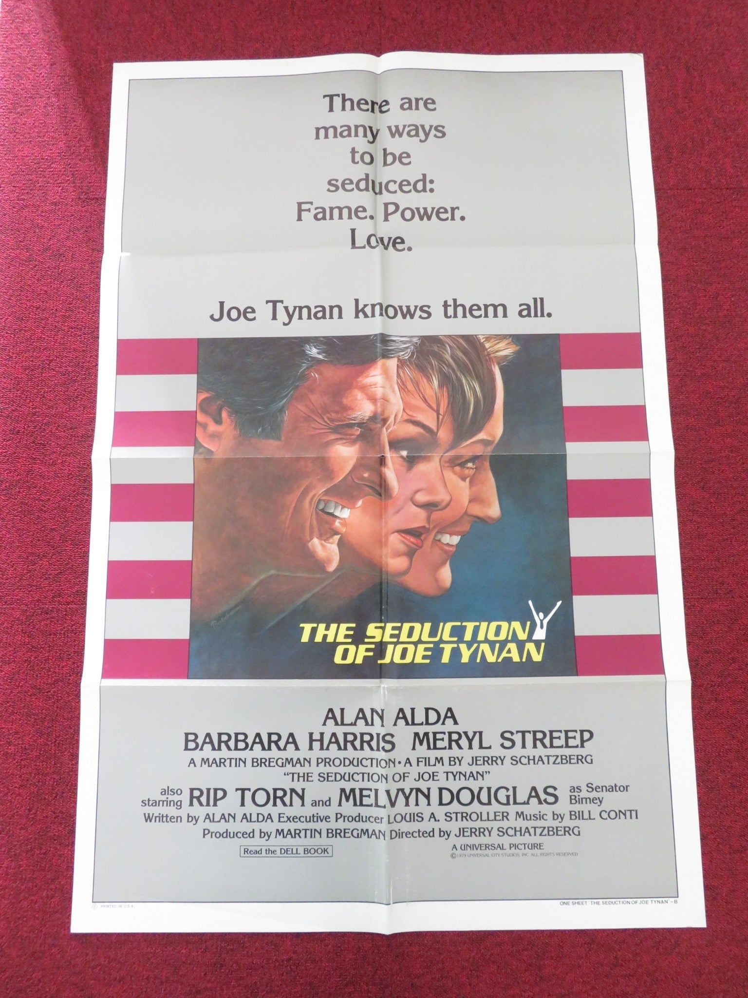 THE SEDUCTION OF JOE TYNAN - B FOLDED US ONE SHEET POSTER ALAN ALDA STREEP 1979 Movie posters