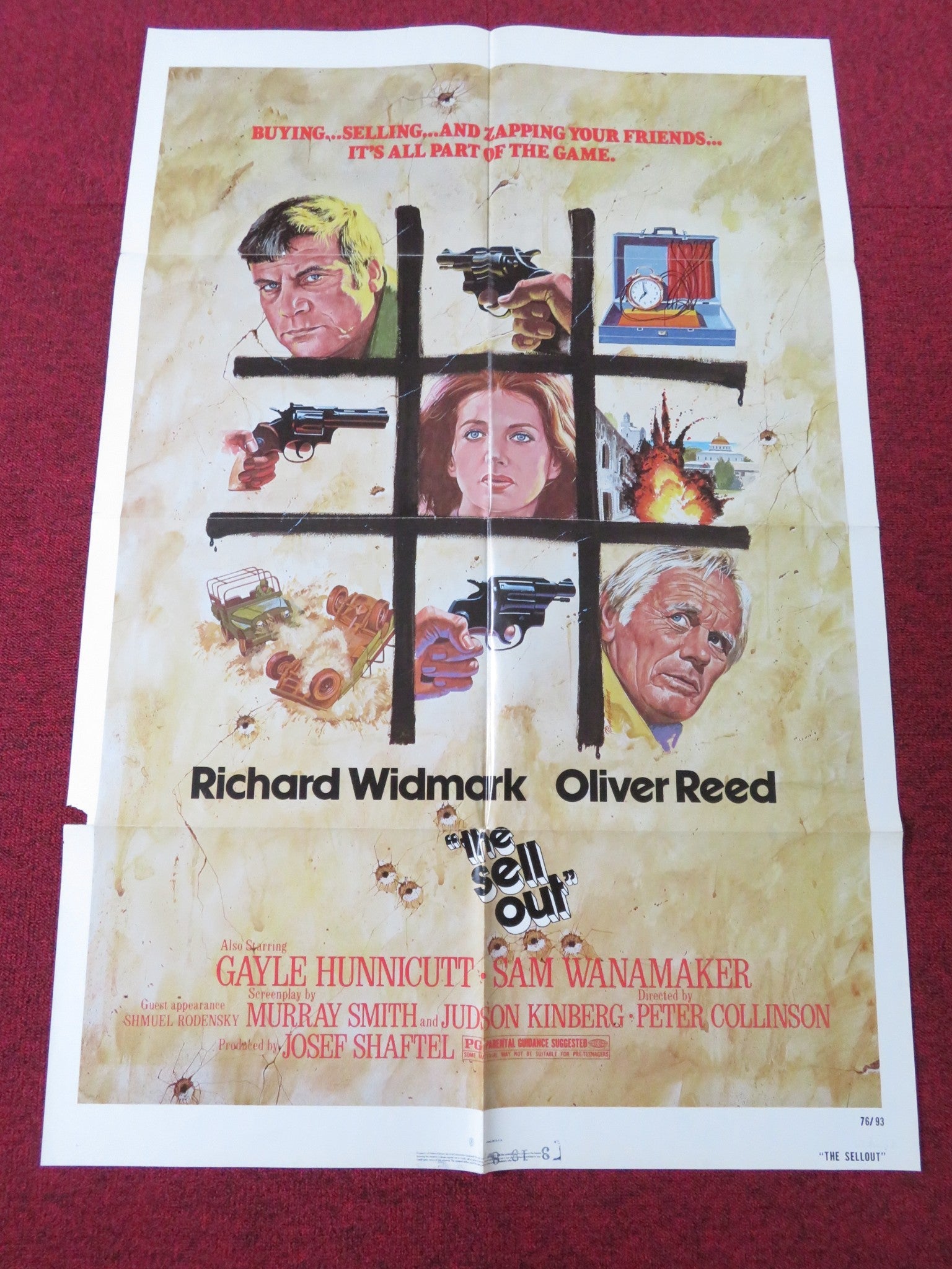 THE SELL - OUT FOLDED US ONE SHEET POSTER OLIVER REED RICHARD WIDMARK 1976 Rendezvous Cinema Movie posters