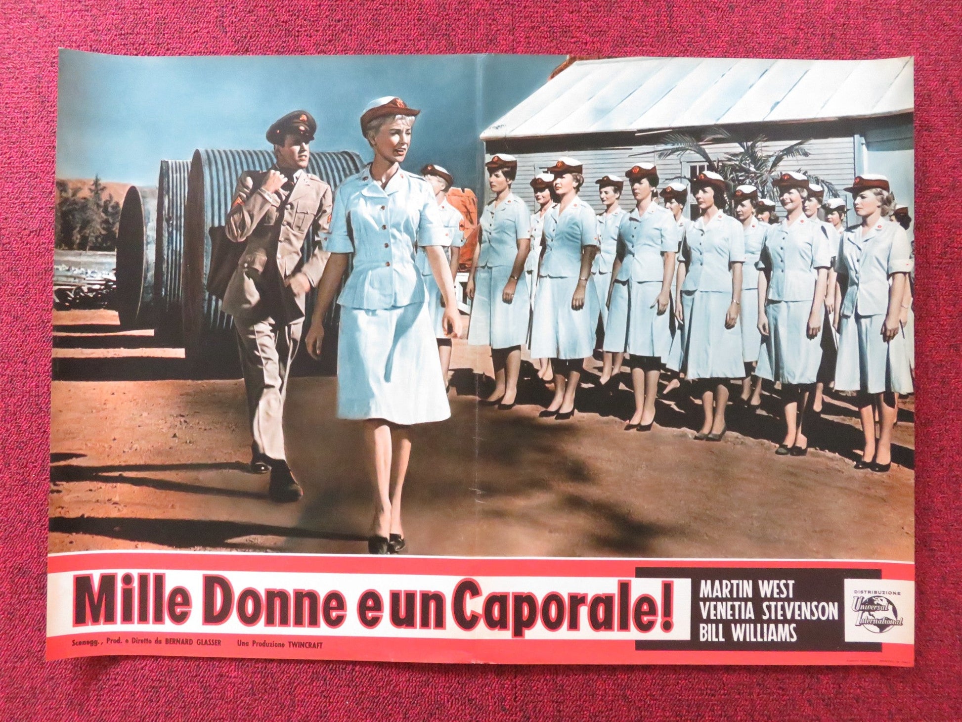 THE SERGEANT WAS A LADY - B ITALIAN FOTOBUSTA POSTER MARTIN WEST STEVENSON 1961 Rendezvous Cinema Movie posters