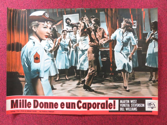 THE SERGEANT WAS A LADY - C ITALIAN FOTOBUSTA POSTER MARTIN WEST STEVENSON 1961 Rendezvous Cinema Movie posters