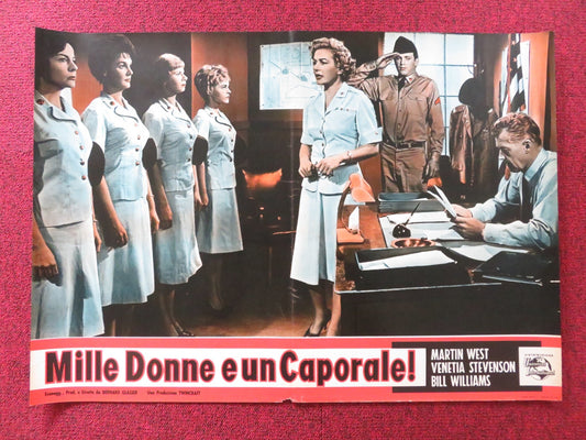 THE SERGEANT WAS A LADY - D ITALIAN FOTOBUSTA POSTER MARTIN WEST STEVENSON 1961 Rendezvous Cinema Movie posters