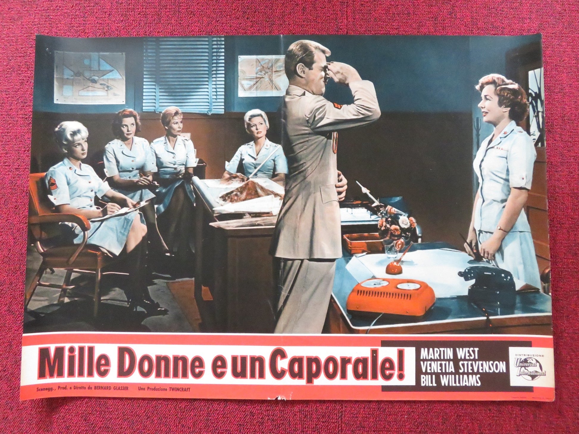 THE SERGEANT WAS A LADY - F ITALIAN FOTOBUSTA POSTER MARTIN WEST STEVENSON 1961 Rendezvous Cinema Movie posters