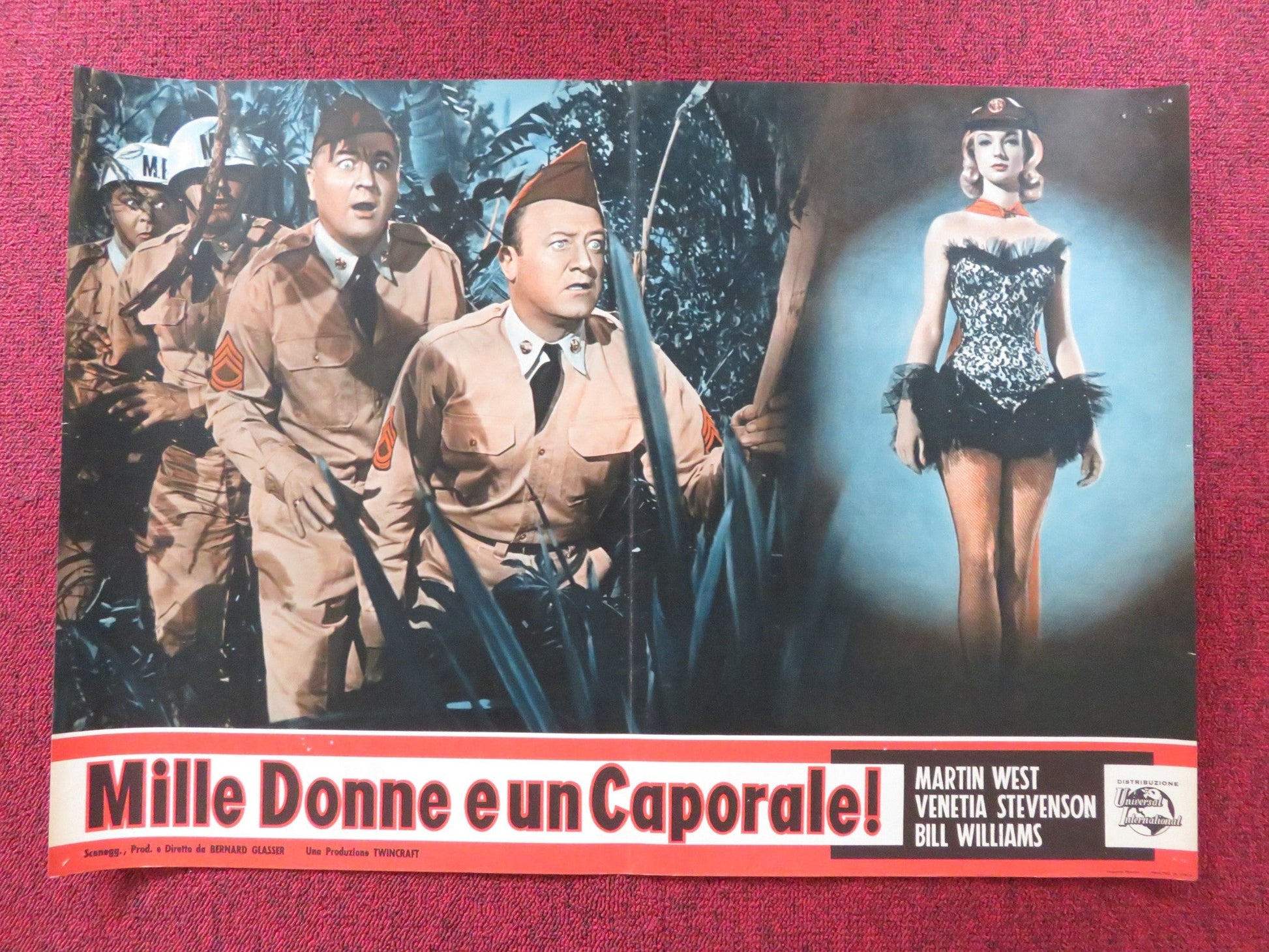 THE SERGEANT WAS A LADY - G ITALIAN FOTOBUSTA POSTER MARTIN WEST STEVENSON 1961 Rendezvous Cinema Movie posters