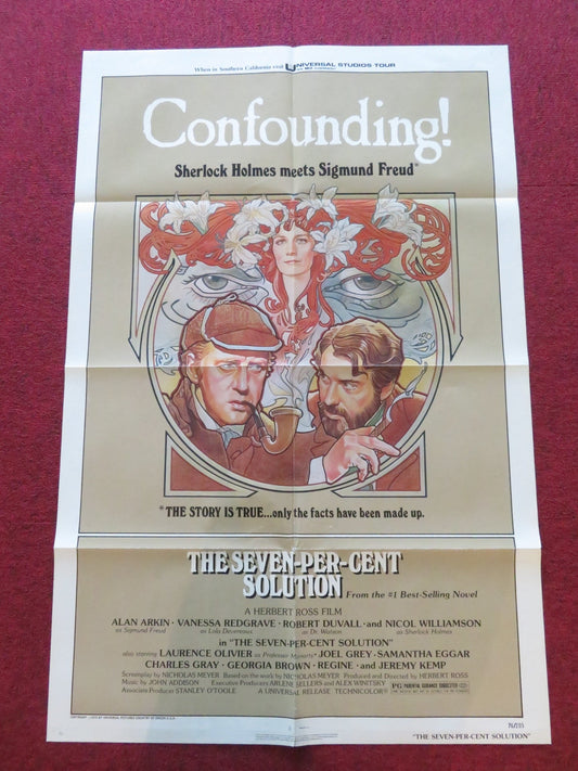 THE SEVEN - PER - CENT SOLUTION FOLDED US ONE SHEET POSTER ROBERT DUVALL 1976 Movie posters