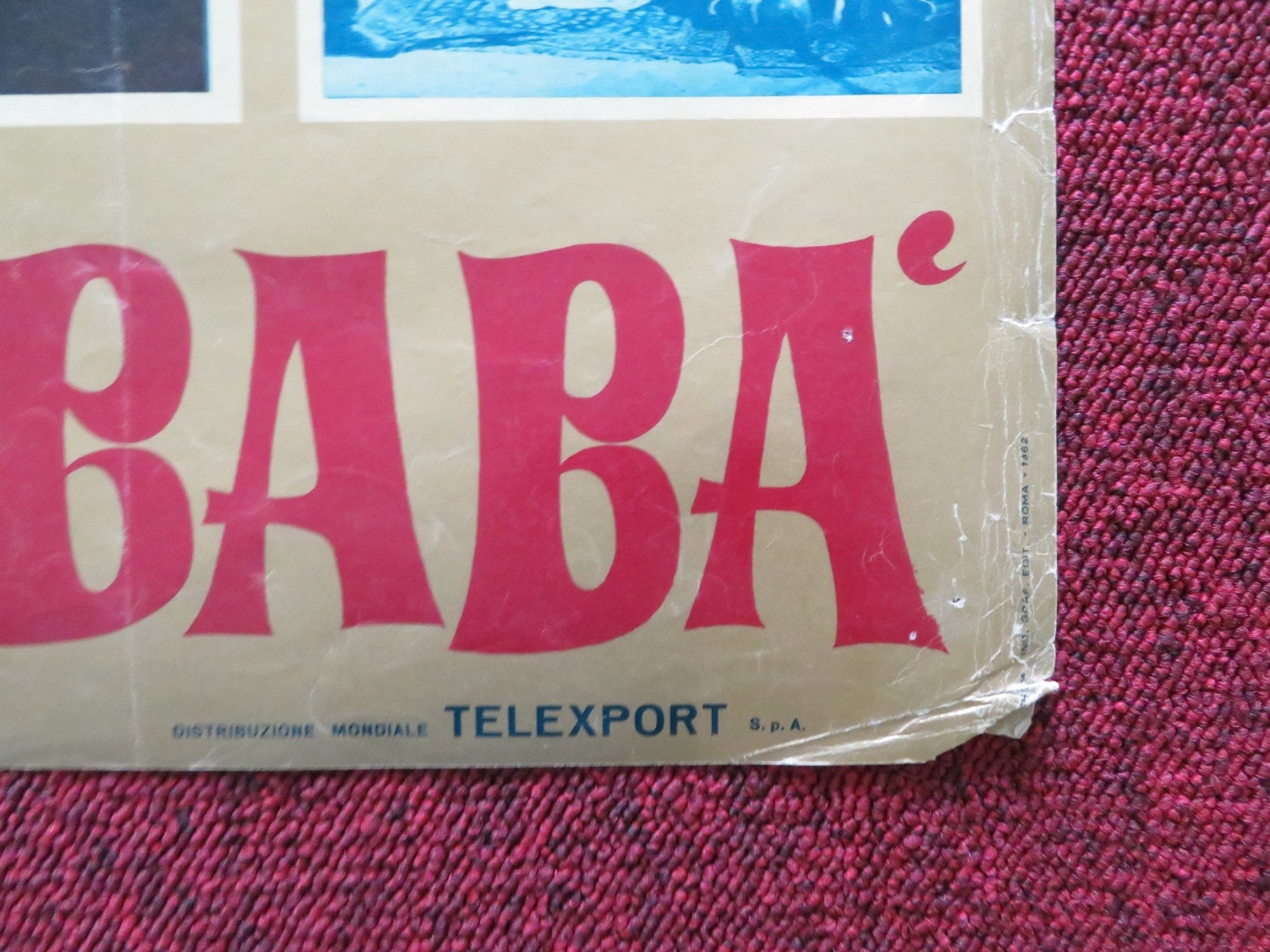 THE SEVEN TASKS OF ALI BABA - C ITALIAN FOTOBUSTA POSTER ROD FLASH CORTEZ 1962 Rendezvous Cinema Movie posters