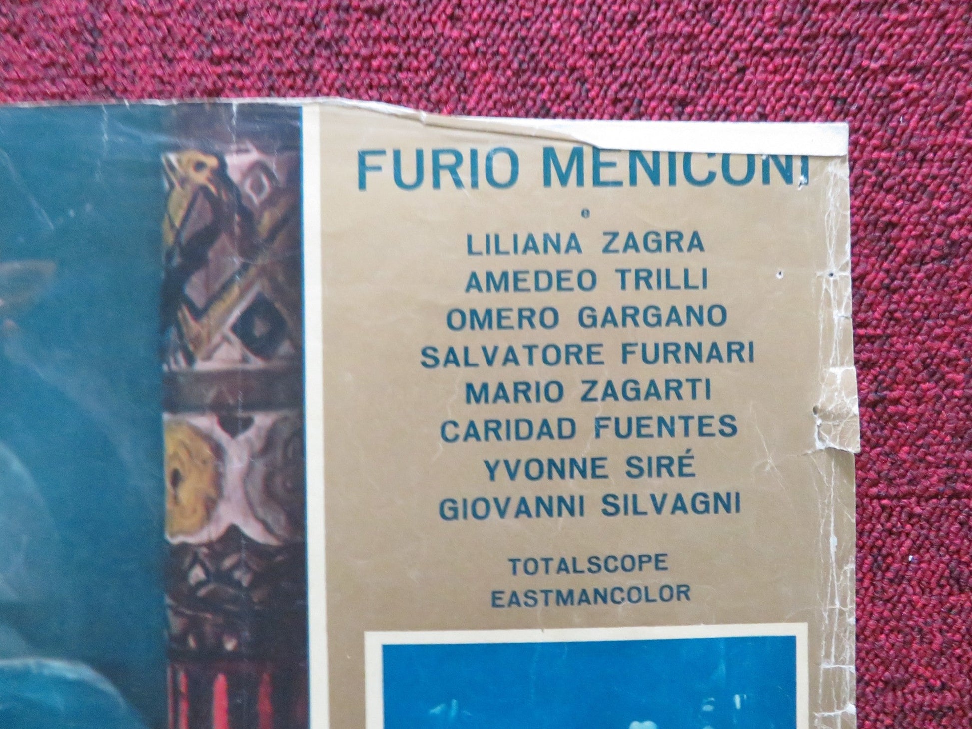 THE SEVEN TASKS OF ALI BABA - C ITALIAN FOTOBUSTA POSTER ROD FLASH CORTEZ 1962 Rendezvous Cinema Movie posters