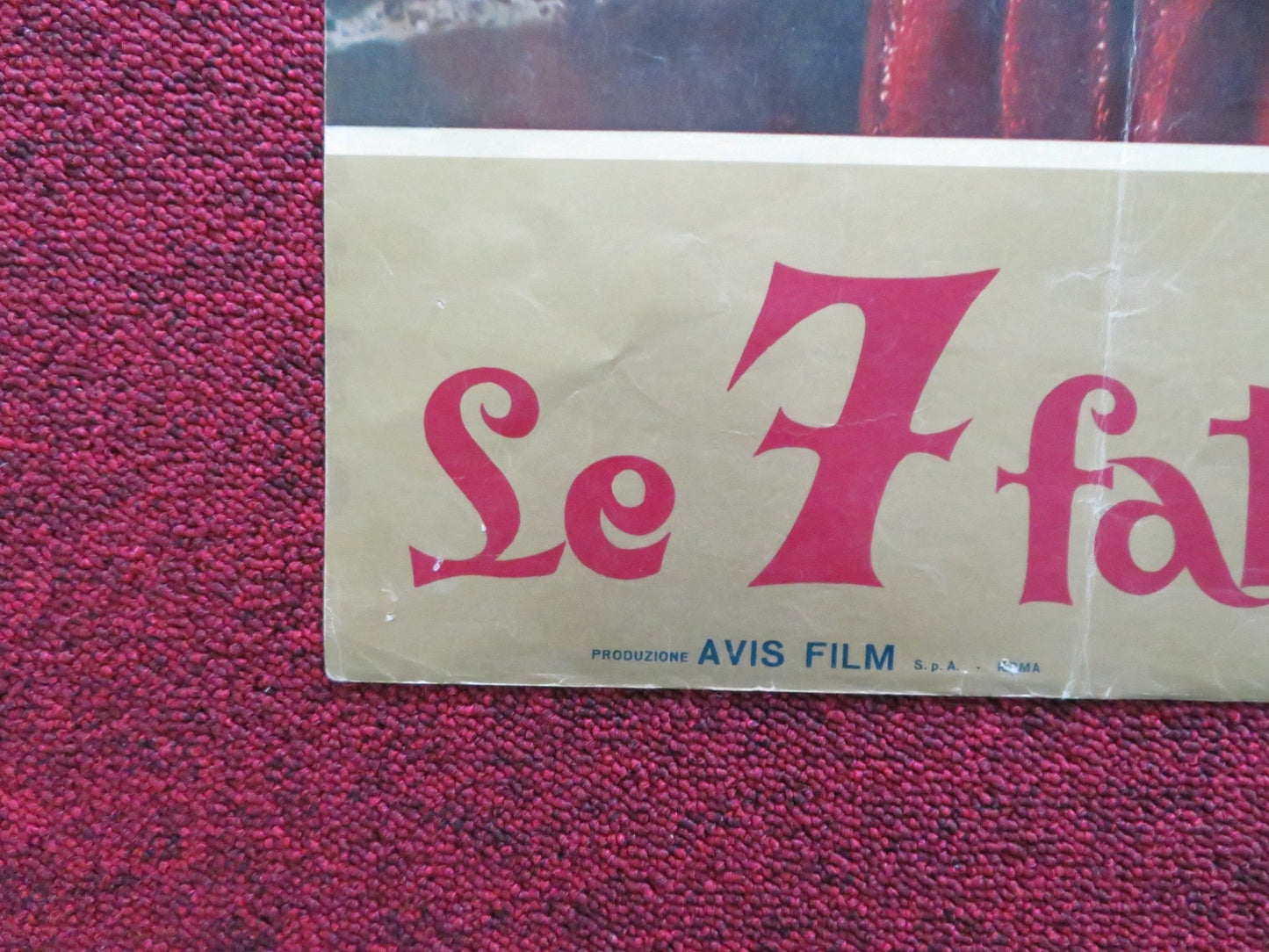 THE SEVEN TASKS OF ALI BABA - C ITALIAN FOTOBUSTA POSTER ROD FLASH CORTEZ 1962 Rendezvous Cinema Movie posters