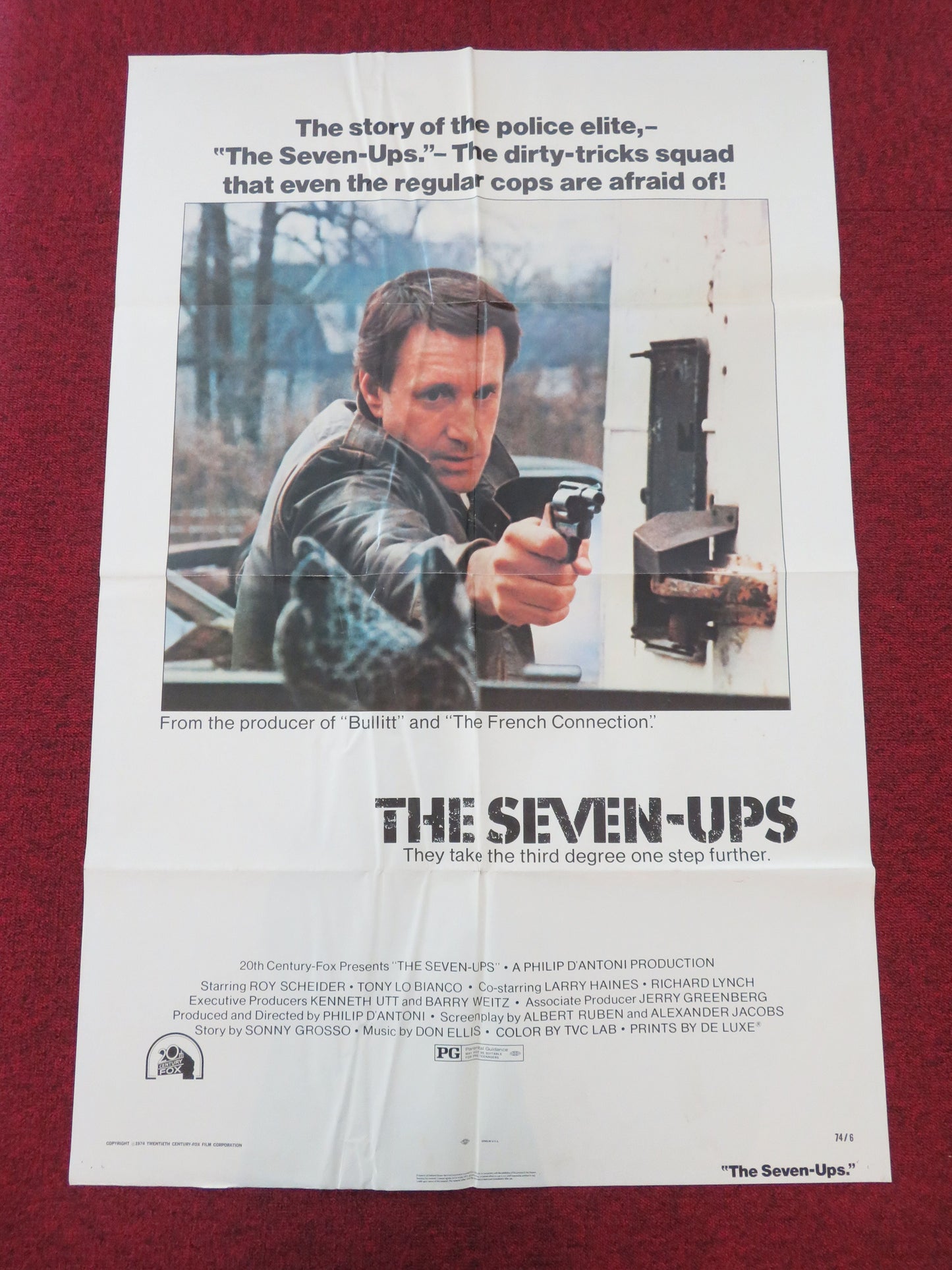 The Seven-Ups Folded US One Sheet Poster Roy Scheider Tony Lo Bianco 1974 Movie posters