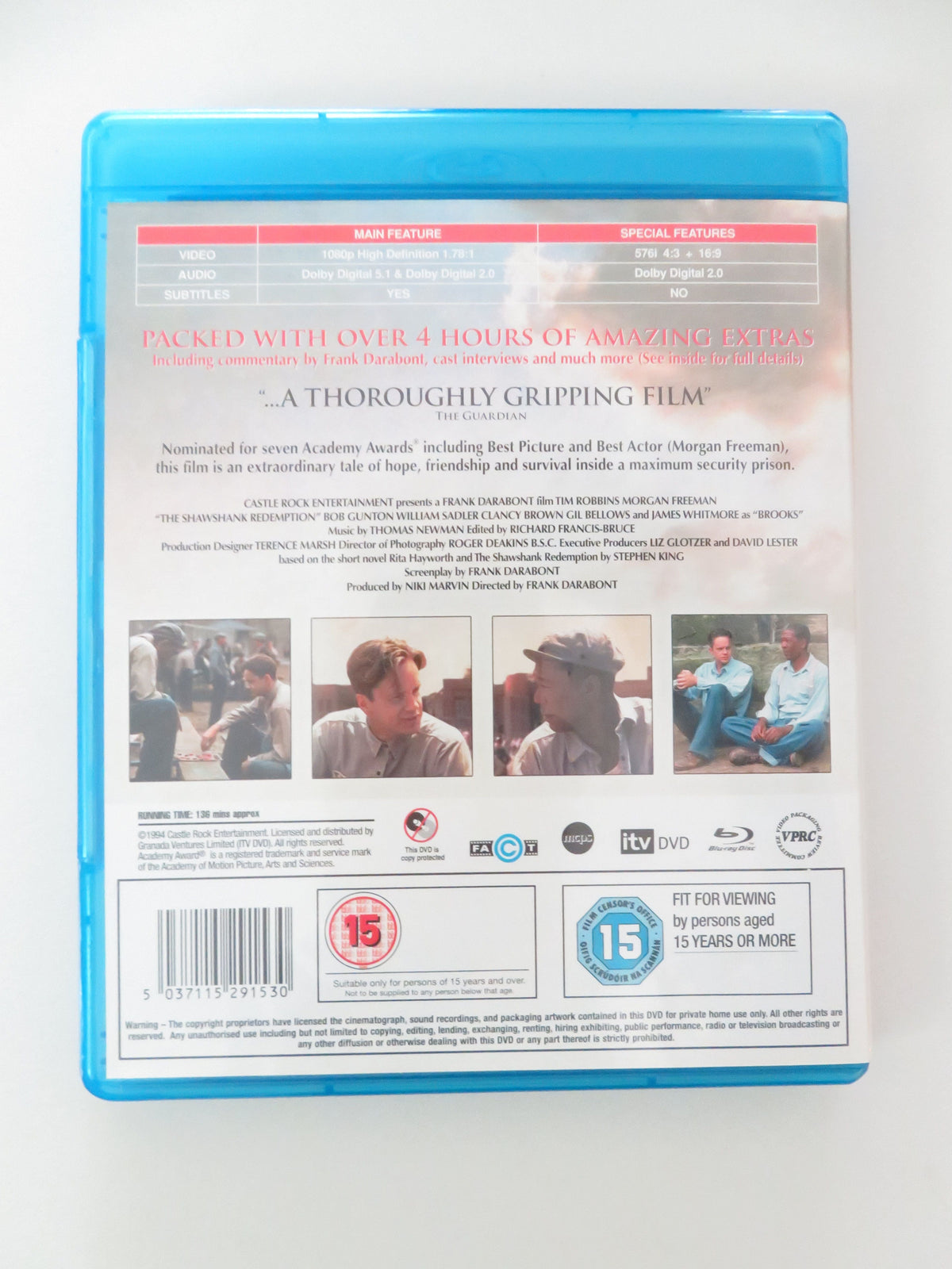 The Shawshank Redemption (BLU-RAY) Tim Robbins Morgan Freeman 1994 Region B Movie posters