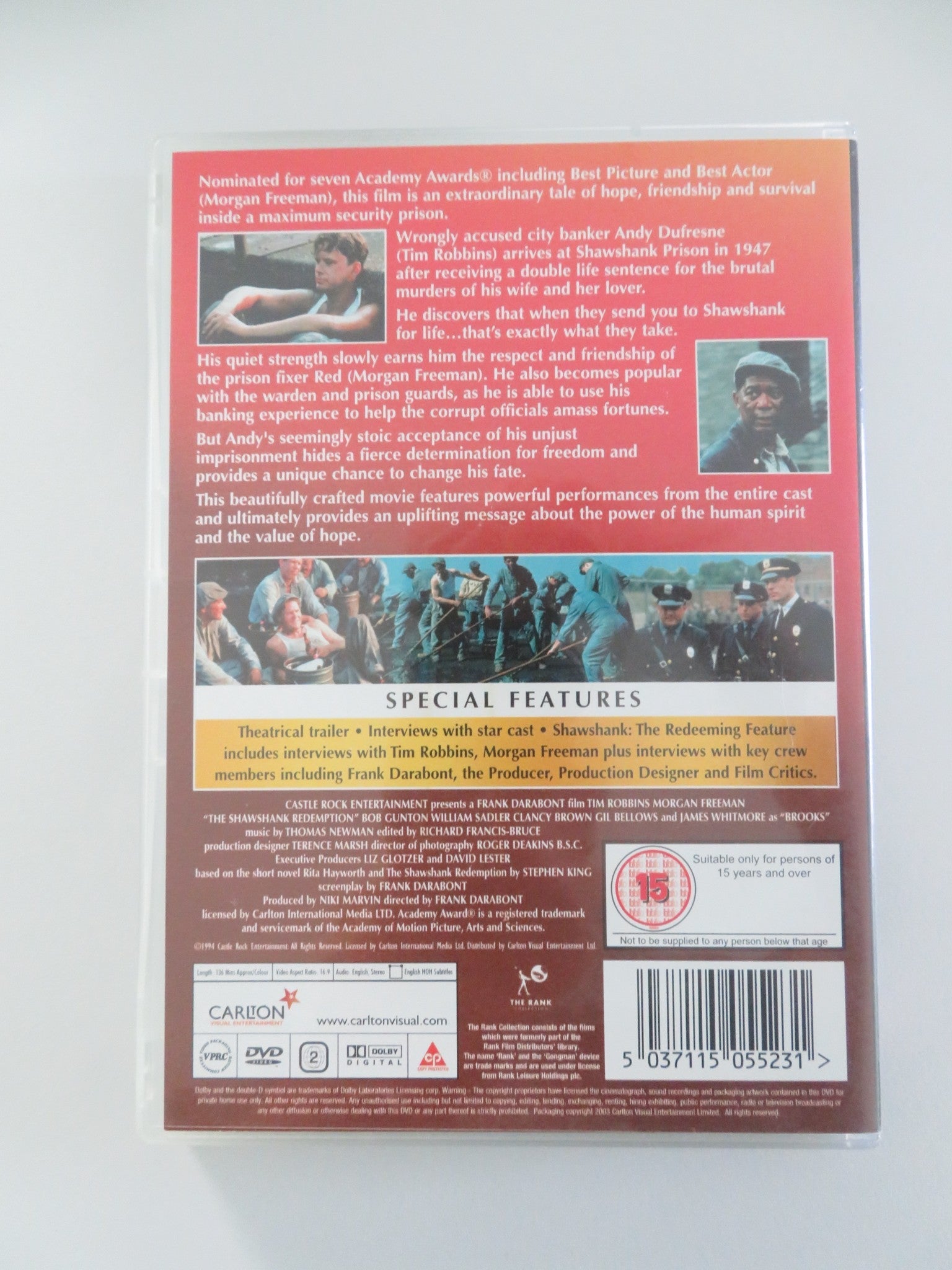 THE SHAWSHANK REDEMPTION (DVD) TIM ROBBINS MORGAN FREEMAN 1994 REGION 2 Movie posters